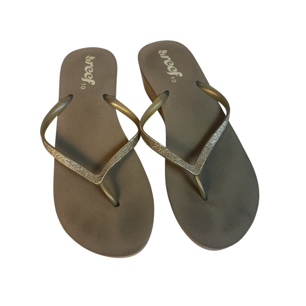 Reef Gold  Stargazer Women's Glitter Flip Flops Size 10
